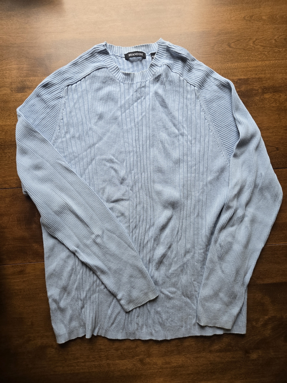 Brandini Ribbed Sweater Women’s XL Tall Light Blue Long Sleeve Knit Top